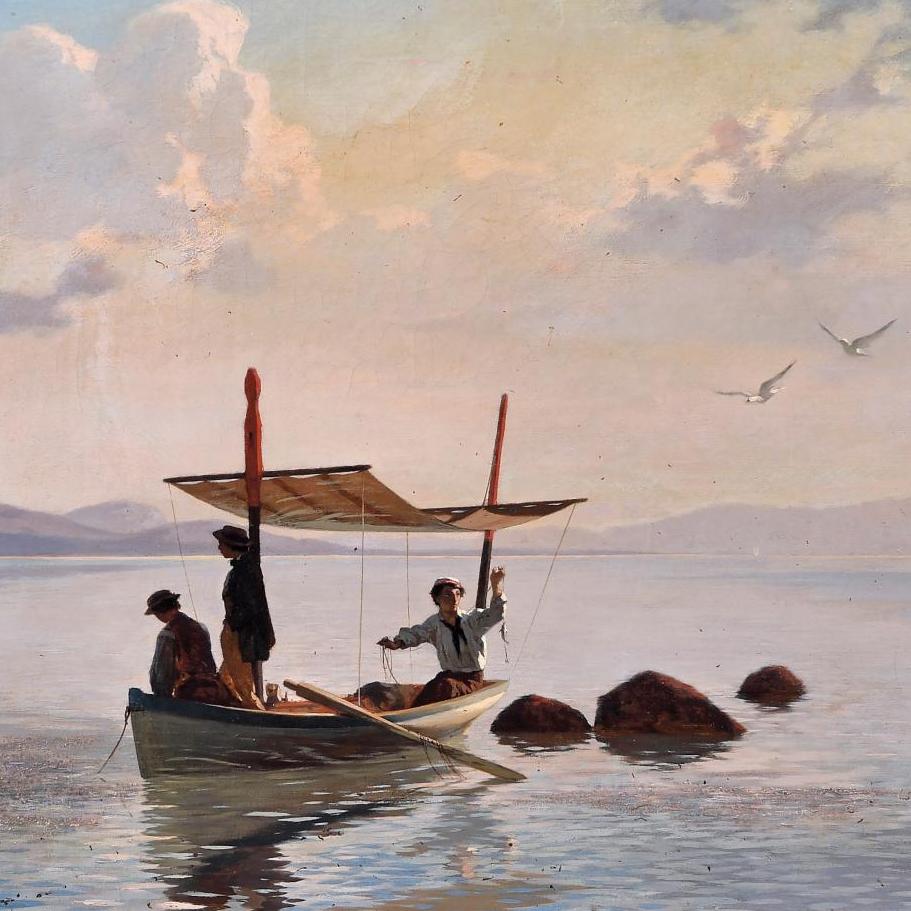 Partie de pêche sur le lac Léman par Bocion