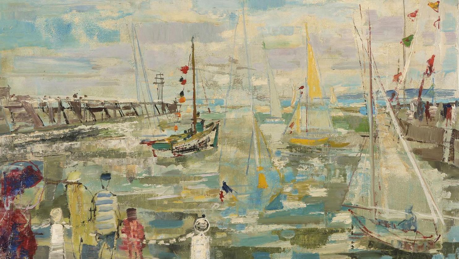 Emilio Grau-Sala (1911-1975), Bateaux à Deauville, 1959, huile sur toile, 46 x 55 cm.Paris,... Deauville, atouts et atours