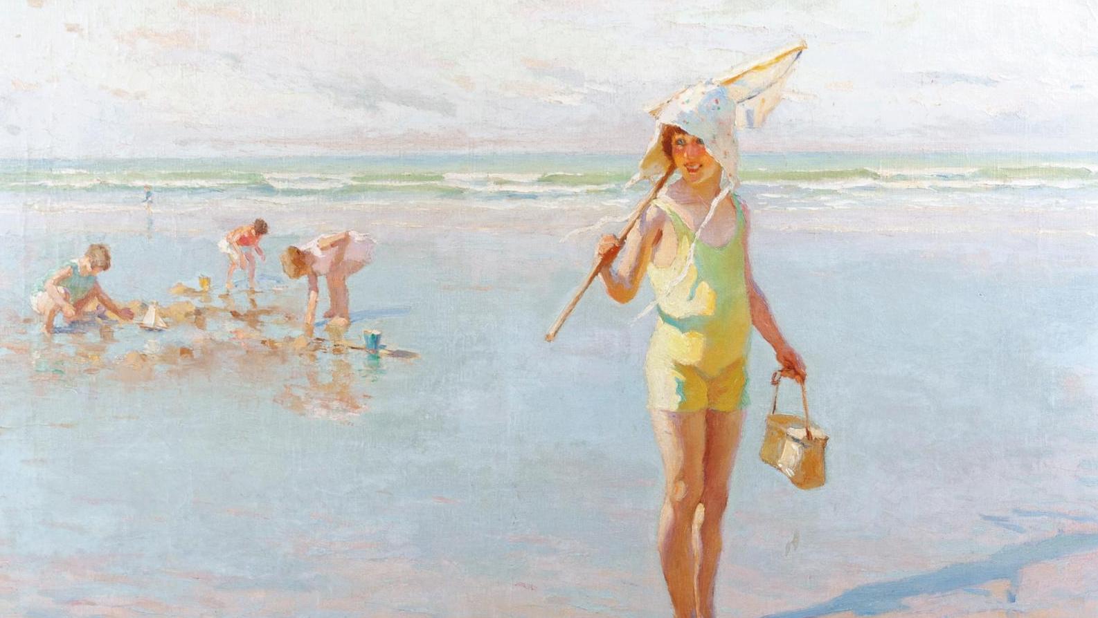 Charles Atamian (1872-1947), Enfants à la plage, Saint-Gilles-Croix-de-Vie, 1928,... Charles Atamian, le peintre des moments heureux