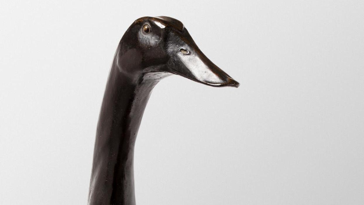 Charles Artus (1897-1978), "Canard coureur indien", c. 1935, volume sculpture in... A World Record for an Indian Runner Duck