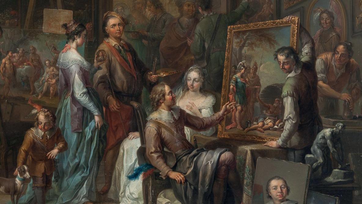 Franz Christoph Janneck (1703-1761), L'Atelier du sculpteur and L'Atelier du peintre... Sought-after Studios