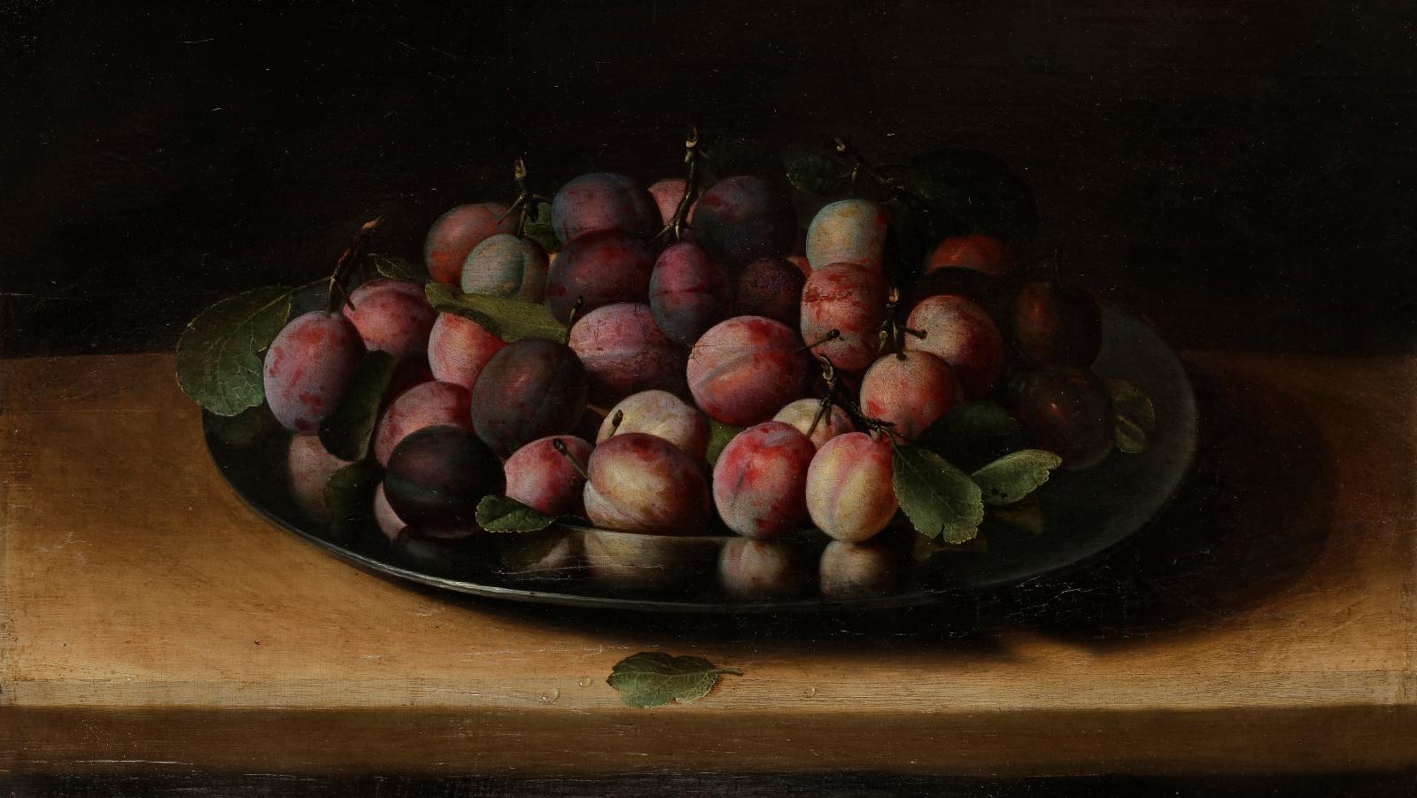 Louyse Moillon (vers 1610-1696), Nature morte de quetsches (Still life with damsons),... A Fine Harvest of Fruit and Portraits 