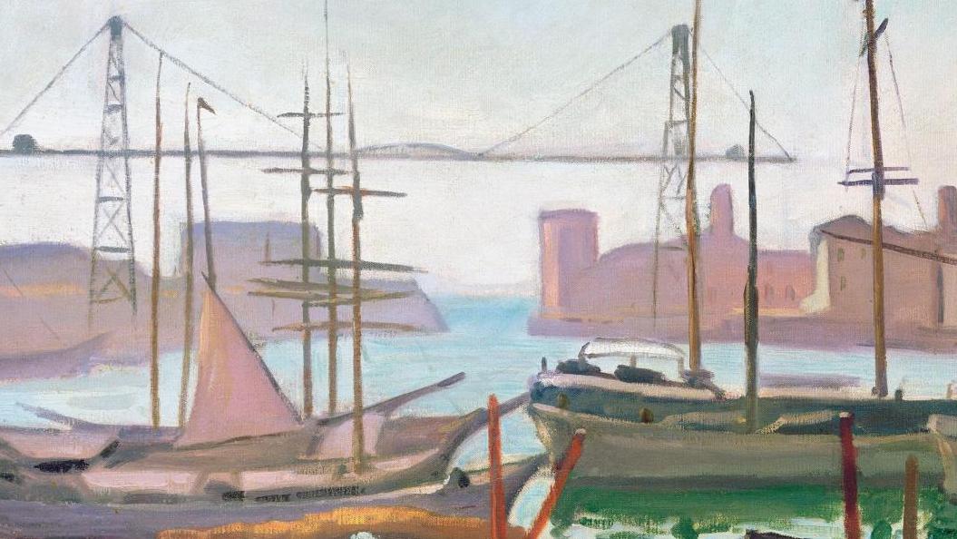 Albert Marquet (1875-1947), Le Port de Marseille, 1916, huile sur toile, 78,8 x 91,4 cm.... Marquet. La Méditerranée, d’une rive à l’autre