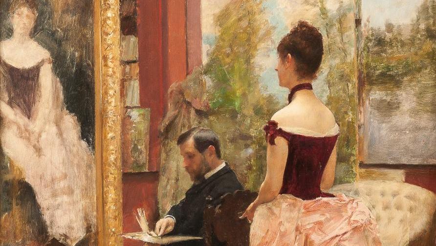 Émile Friant (1863-1932), L’Ébauche, 1885, huile sur panneau, 55 x 45 cm. Estimation :... Cadeau artistique et amical 