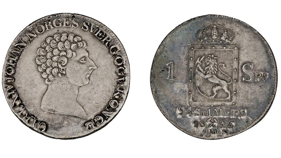 Royaume de Norvège, Charles XIV (1818-1844), specie daler, argent, 1825. Adjugé :... Histoire du royaume de Norvège