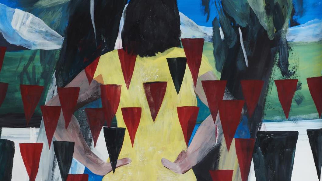 Marc Desgrandchamps, Sans titre, 2015, gouache sur papier marouflé sur toile, 200 x 150 cm.... FIAC 2016 : à la croisée des chemins