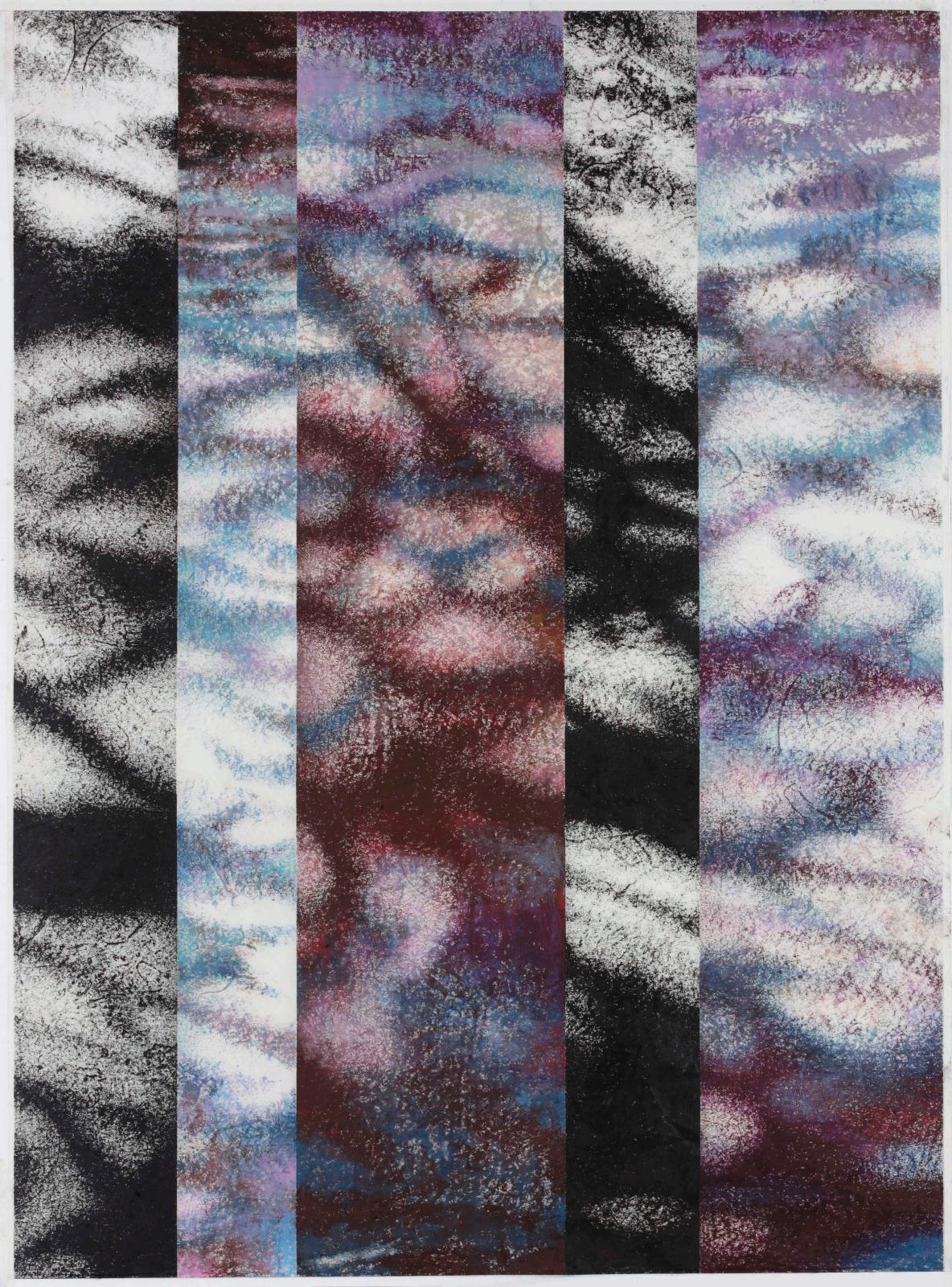 Carole Benzaken, Portée d’ombres 6, 2018, peinture à l’huile sur papier non tissé, 177,5 x 132,5 cm. 