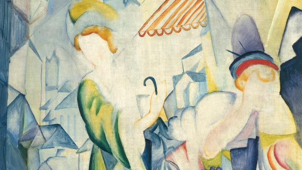 August Macke (1887-1914), Femmes brillantes devant un magasin de chapeaux, 1913,... L’expressionisme allemand au Palais Lumière à Evian