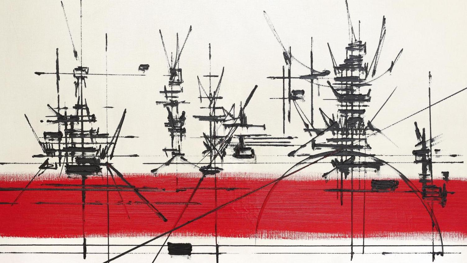 Georges Mathieu (1921-2012), Luischaux, 1970, huile sur toile, 80,5 x 116 cm. Adjugé :... L’écriture lyrique de Mathieu en deux temps