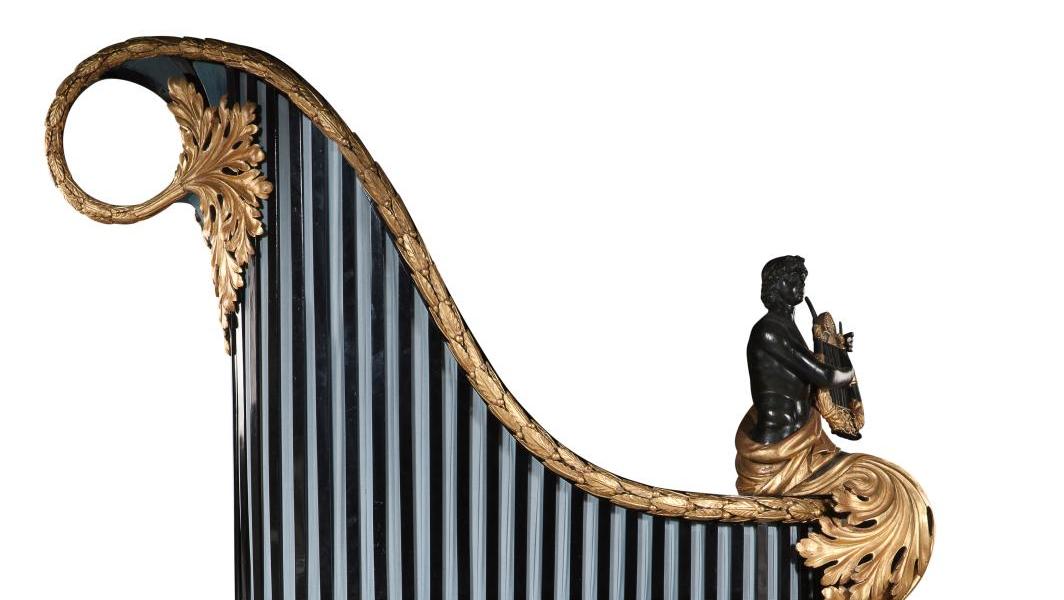 Travail viennois vers 1810, piano-girafe à l’effigie de l’empereur Napoléon et de... Passion patrimoine