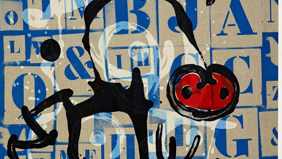 Joan Miró (1893-1983), Le Lettré - rouge, 1969, lithographie sur toile contrecollée... Fondation Maeght : Joan Miró. Au-delà de la peinture
