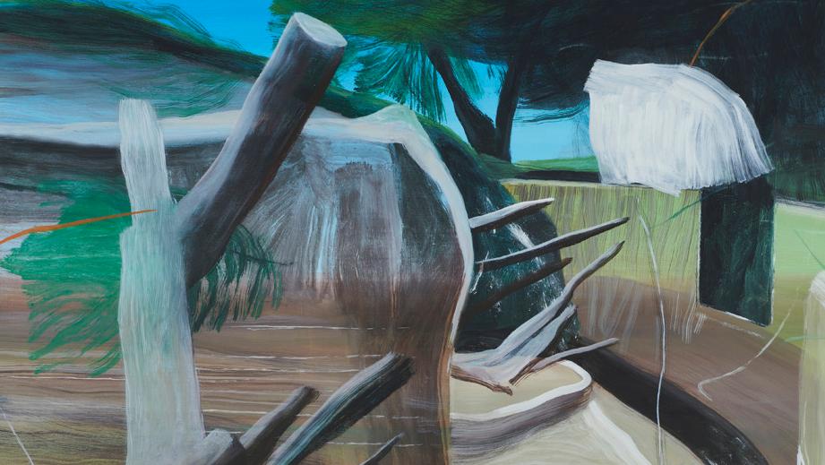 Marc Desgrandchamps (né en 1960), Sans titre, 2019, huile sur toile, 195 x 130 cm.... Galerie Lelong & Co : Marc Desgrandchamps.  Jardins obscurs