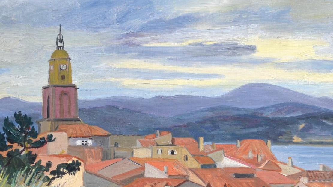 Yves Brayer (1907-1999), Saint-Tropez, le soir, huile sur toile, 65 x 80 cm. Estimation :... De l’ancienne collection Pierre Mazars