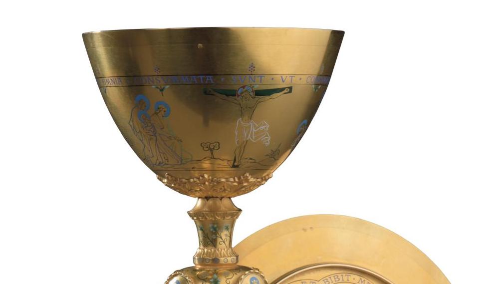Thomas-Joseph Armand-Calliat (1822-1901), calice et sa patène en or jaune ciselé... Quand le symbolisme s’invite en religion