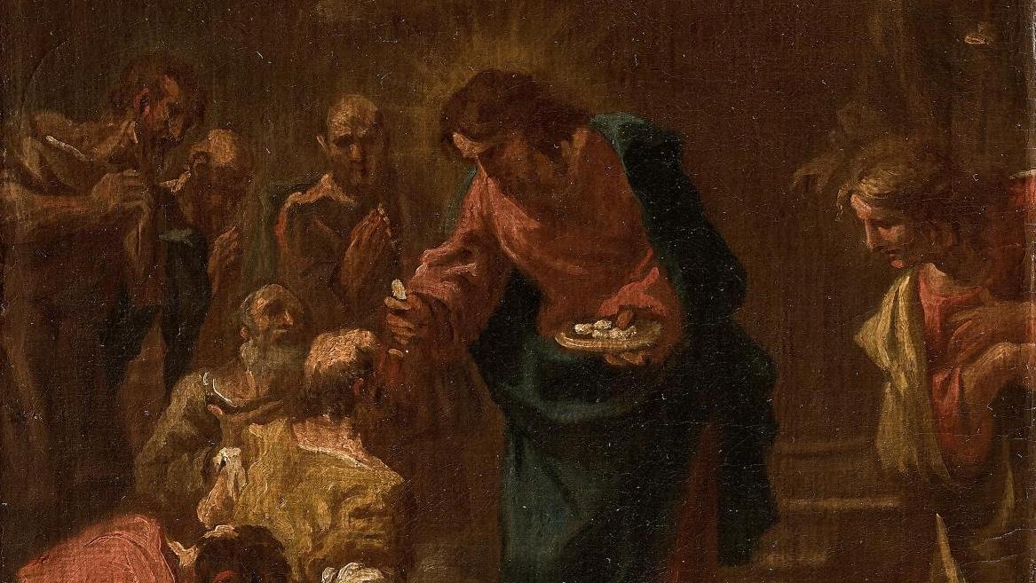 Sebastiano Ricci (1659-1734), La Communion des apôtres, toile. 49,5 x 37 cm. Estimation :... Sebastiano Ricci : une découverte majeure