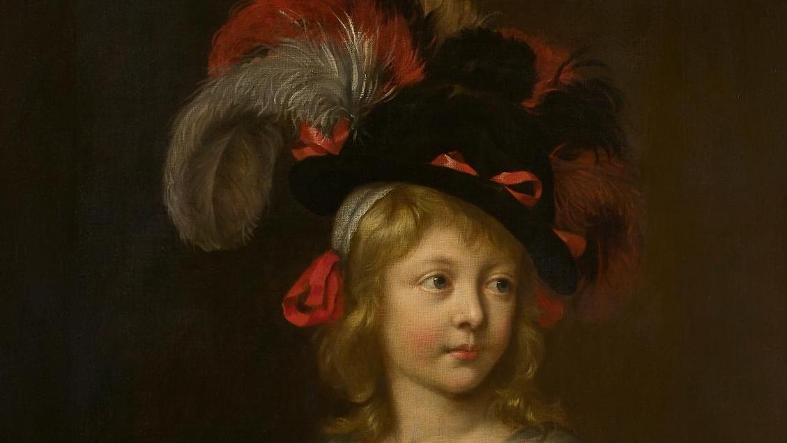 Adriaen Hanneman (1603-1671), Portrait d’un enfant tenant une poule, vers 1650, huile... Hanneman, élégant portraitiste de l’âge d’or