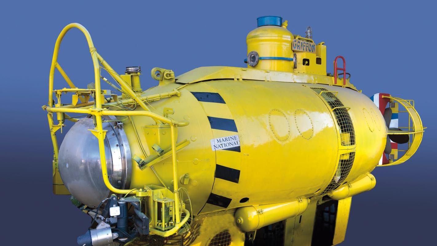 Le Griffon, petit submersible jaune, type sous-marin d’intervention, plongeur démineur,... Sous-marin de poche
