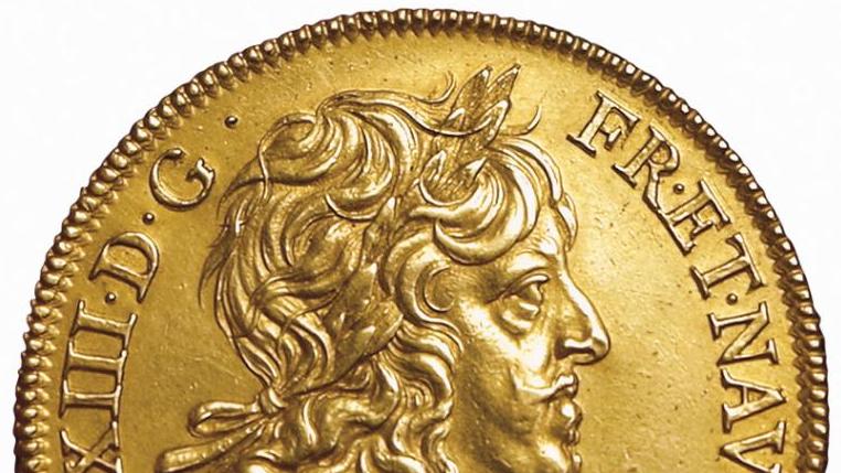 Louis XIII (1610-1643), 4 Louis, 1640, poids 26,86 g. Adjugé : 288 000 € Triomphe pour une rare monnaie de Louis XIII