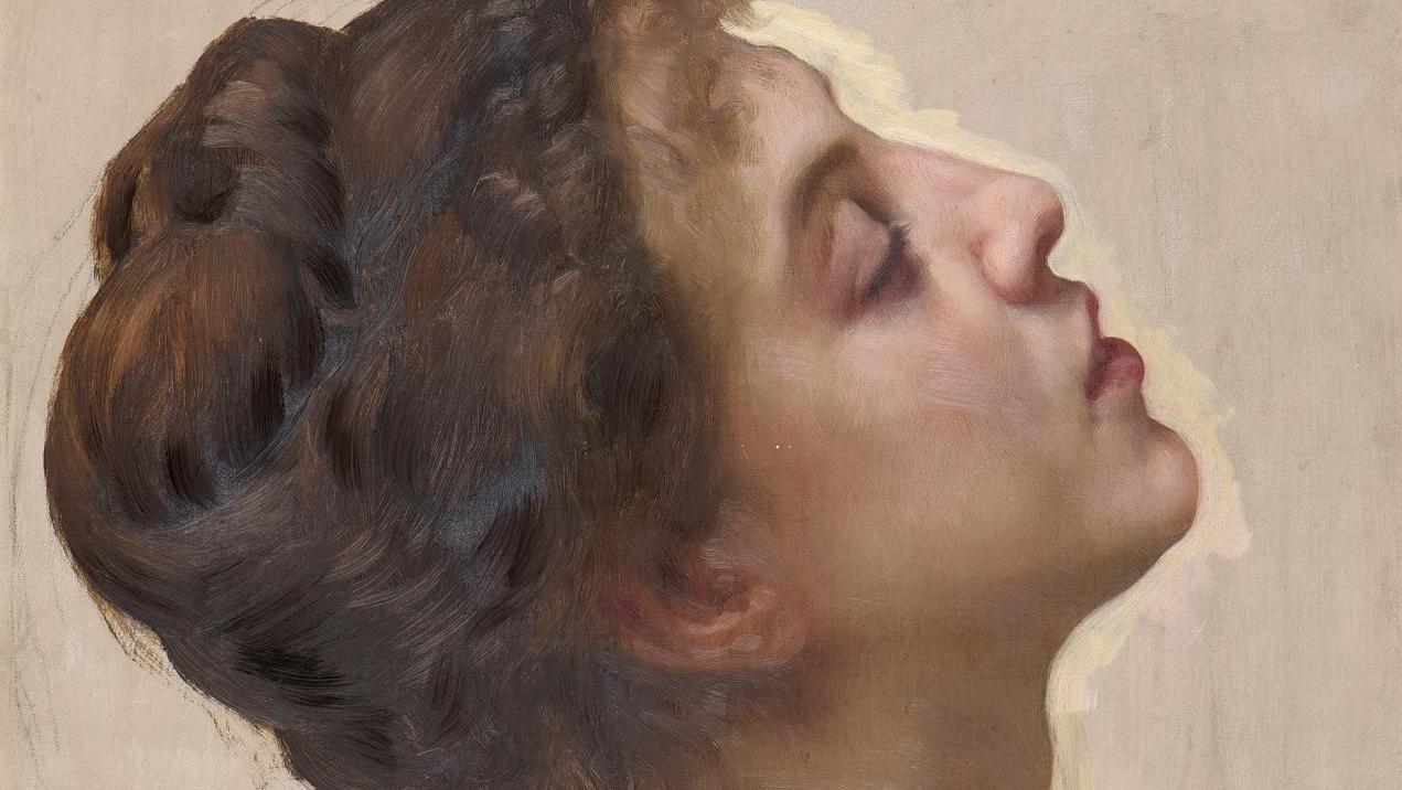 William Adolphe Bouguereau (1825-1905), Portrait de femme la tête renversée (Portrait... Willliam Bouguereau, Private Version 