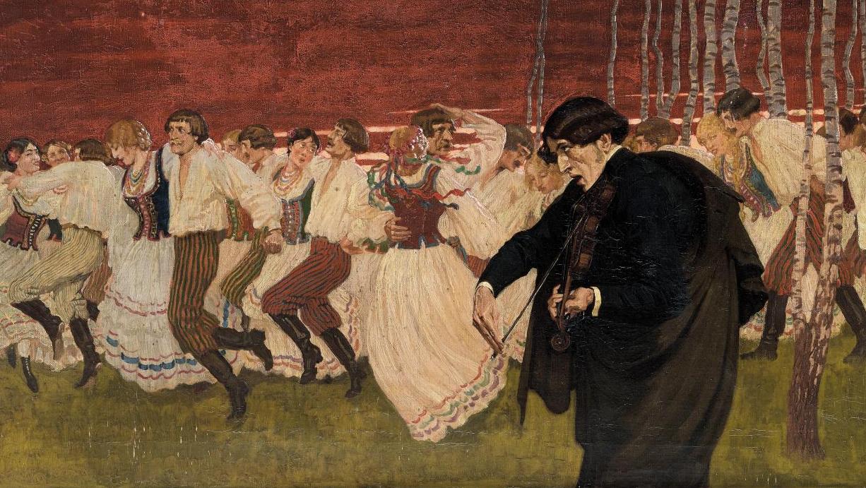 Edward Okun (1872-1945), Mazurka de Chopin, 1911, huile sur toile, 50 x 103 cm. Estimation :... De la musique à la peinture