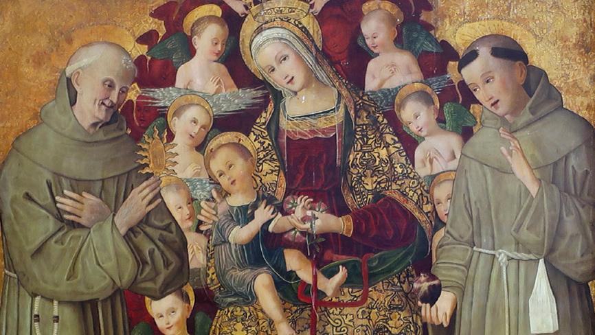 Girolamo Nardini (1460-1538), La Vierge et l’Enfant, saint Bernardin, saint Antoine... Nardini dans la grande tradition du gothique italien