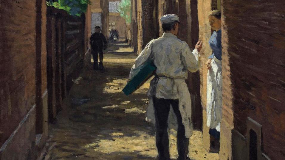 Willem Bastiaan Tholen (1860-1931), Ruelle, 1896, huile sur toile, 56 x 33,5 cm.... Willem Bastiaan Tholen, un impressionniste néerlandais à la fondation Custodia