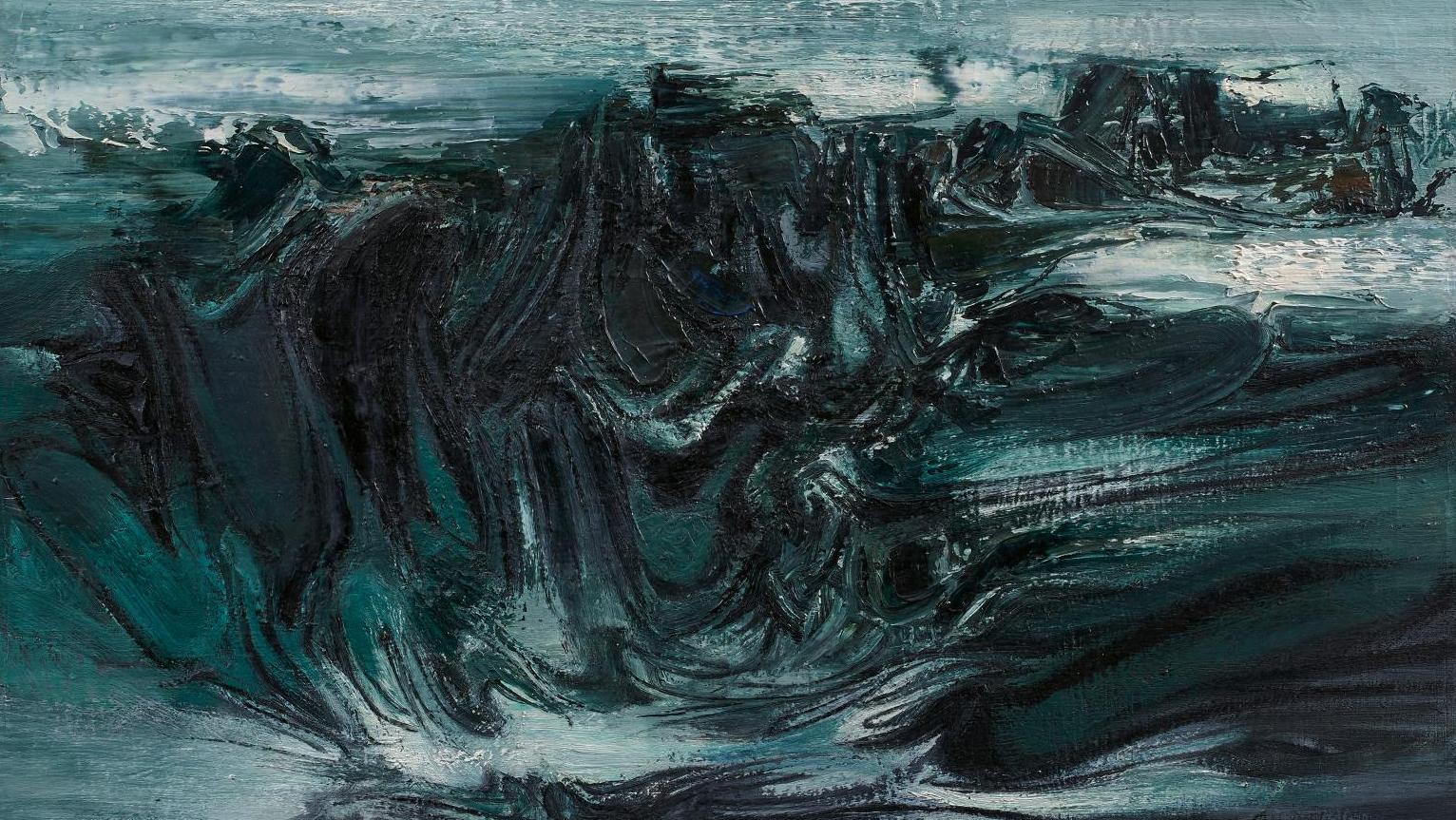 Chu The-chun (1920-2014), Composition n° 112, 1962, huile sur toile, 65 x 81 cm....  Chu Teh-chun, l’art et la matière