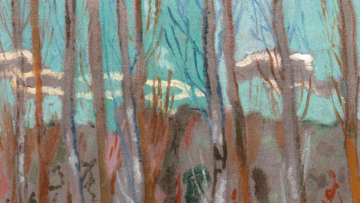 Alfred Lombard (1884-1973), Paysage aux peupliers, 1908, huile sur toile, 80 x 65... Les peupliers en hiver par Alfred Lombard
