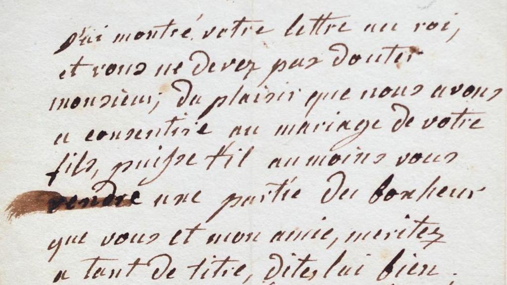 Marie-Antoinette (1755-1792), lettre autographe adressée au duc de Polignac, sans... Histoire et émotion