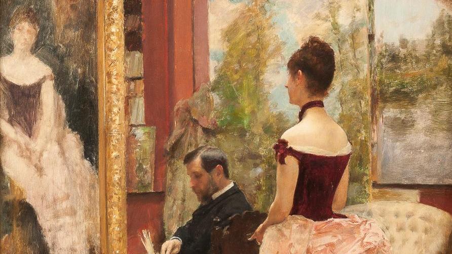 Émile Friant (1863-1932), L’Ébauche, 1885, huile sur panneau, 55 x 45 cm. Adjugé :... Amitiés artistiques