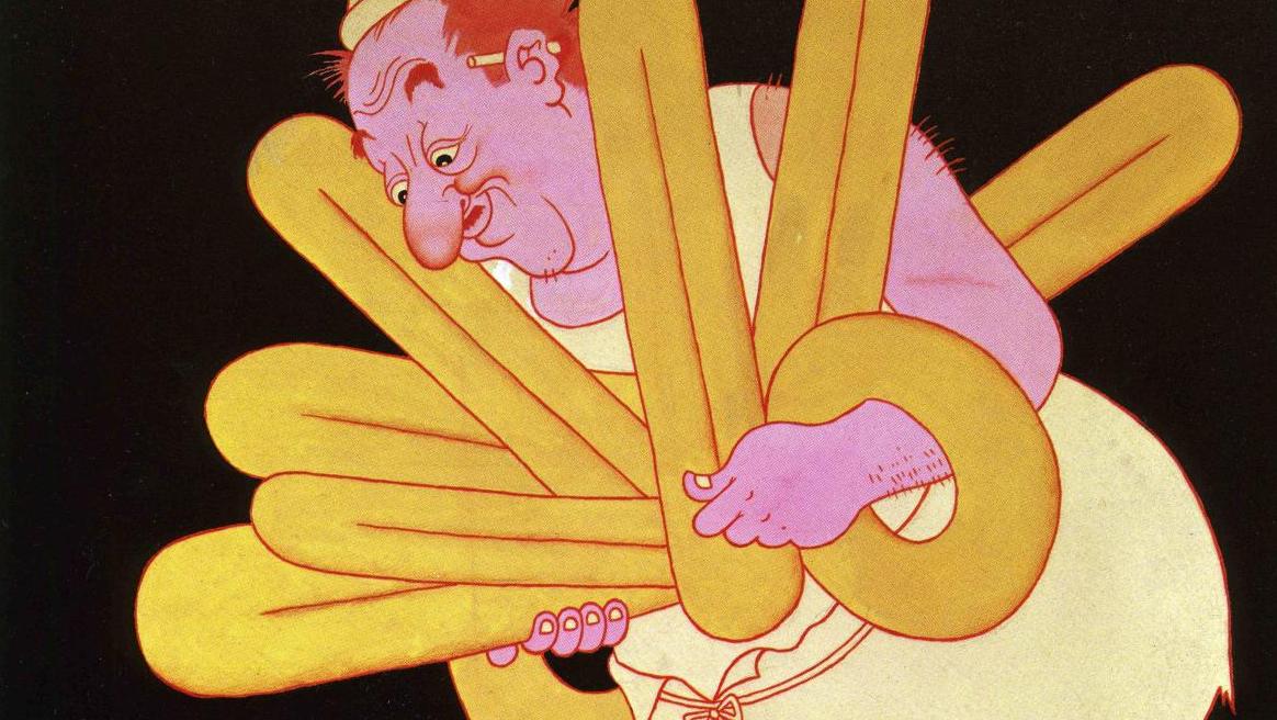Albert Dubout (1905-1976), La Femme du boulanger, Marcel Pagnol, 1938, maquette originale... Dubout fait son cinéma 
