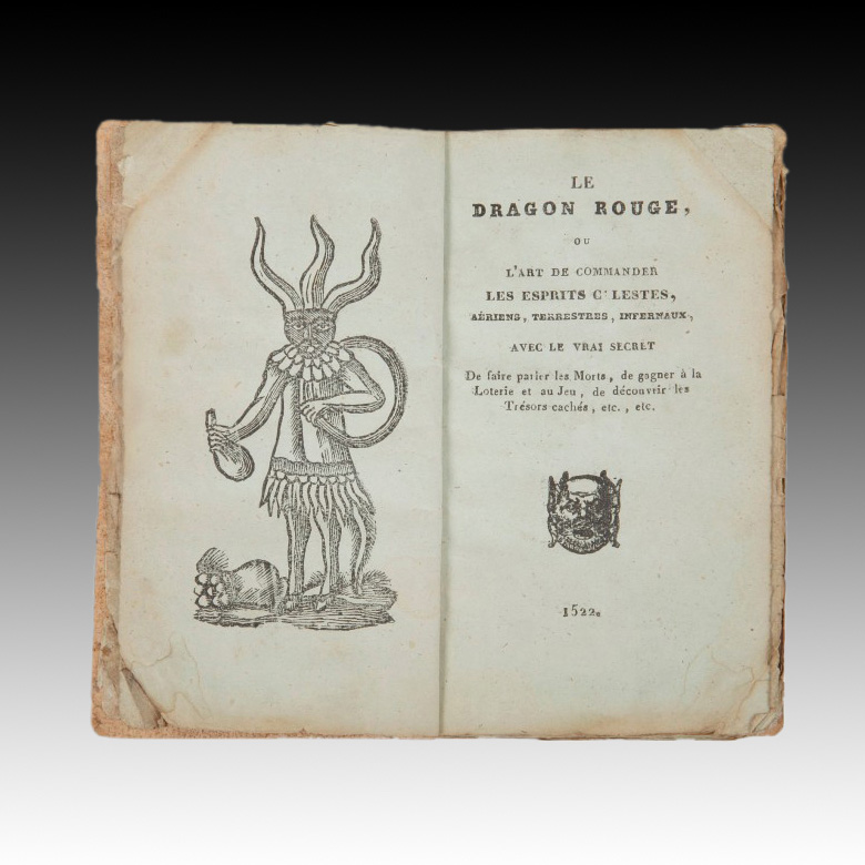 1 586 € Le Dragon rouge, s.l., 1522 [vers 1820], in-16, gravures sur bois, broché, chemise de maroquin et étui d’A. Devauchelle, édition r