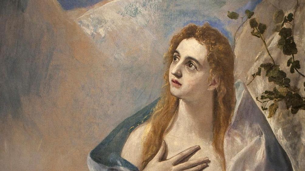 Sainte Marie-Madeleine pénitente, 1576-1577, huile sur toile, 157 x 121 cm, Budapest,... Le Greco et la France, un rendez-vous manqué