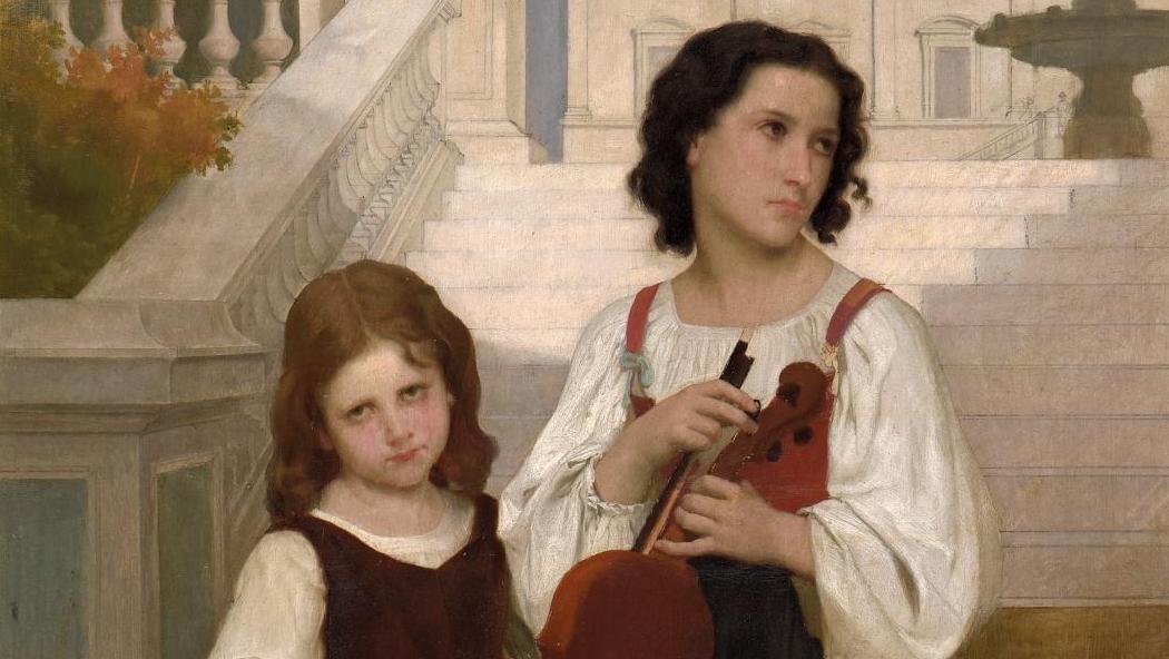 William Adolphe Bouguereau (1825-1905), Loin du pays (Far from Home) (reduction),... Success for William Bouguereau's Studio