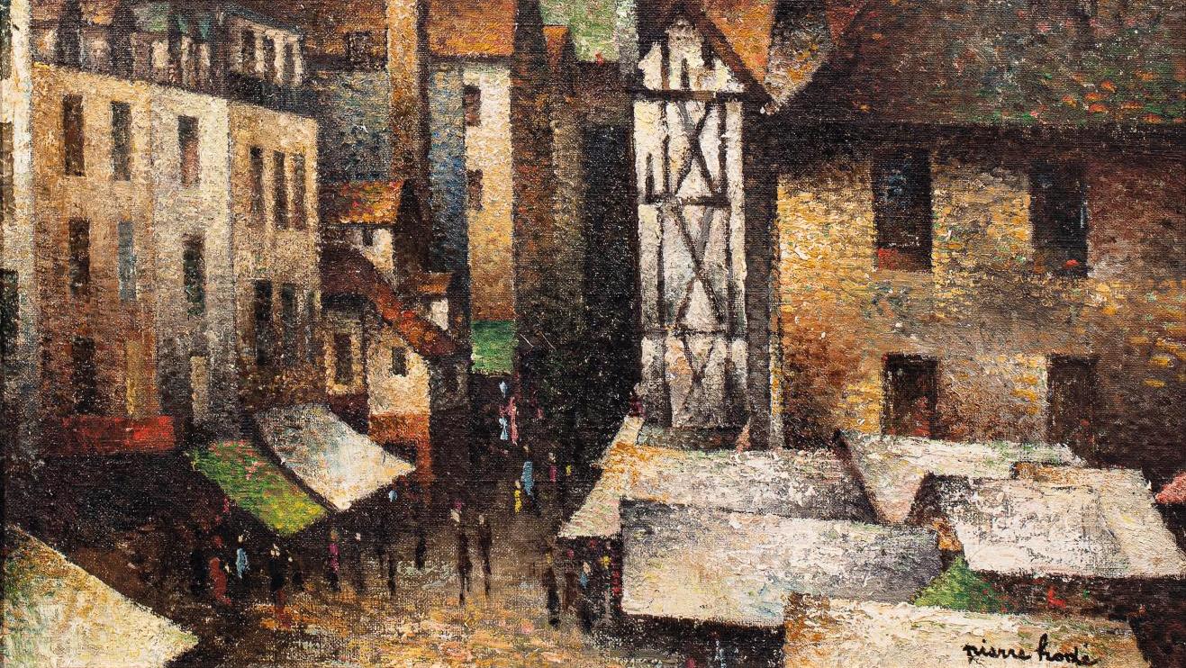 Pierre Hodé (1889-1942), Rue de l’Épicerie, de la cathédrale de Rouen, vers 1925-1935,... Hodé à l’école de Rouen