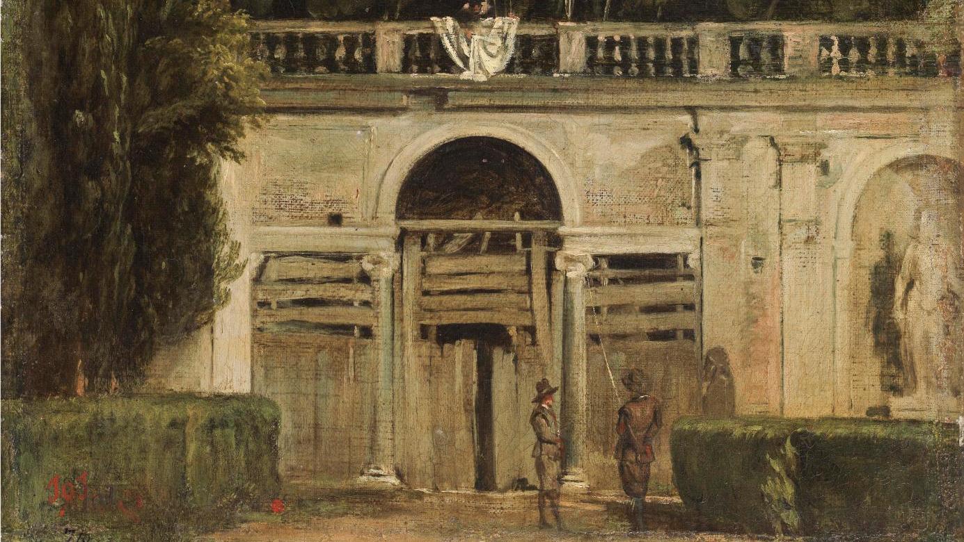 Vélasquez, Vue des jardins de la villa Médicis, Rome, vers 1630 ou 1650. Rijksmuseum : Rembrandt-Vélasquez. Maîtres hollandais et espagnols
