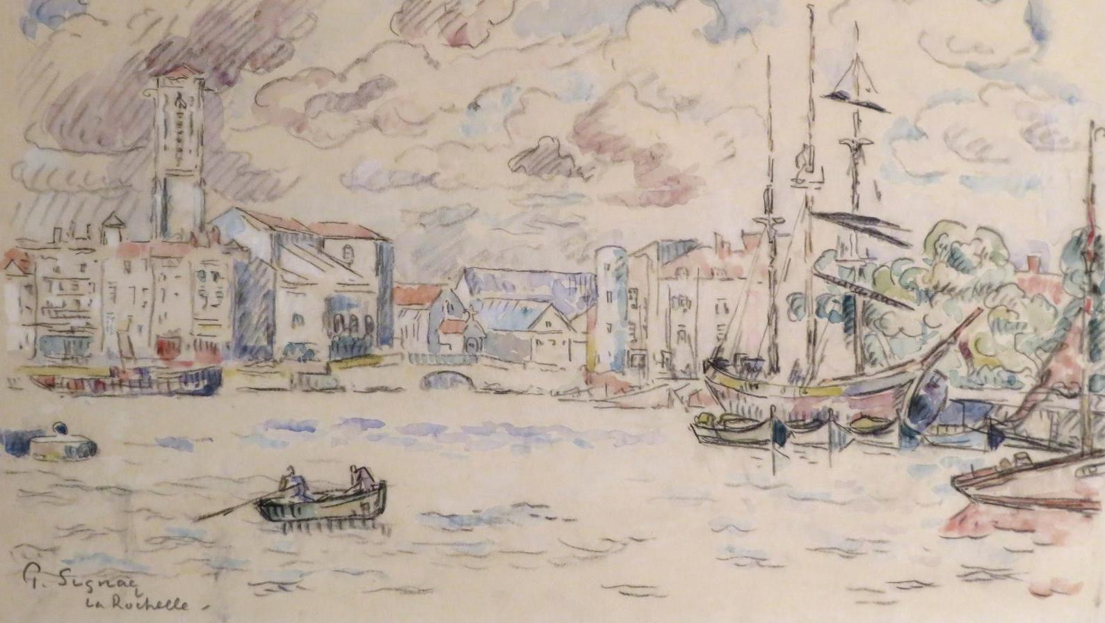 Paul Signac (1863-1935), Le Port de La Rochelle, le clocher Saint-Sauveur et la tour... Le port de La Rochelle selon Paul Signac