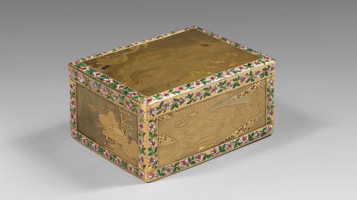 Maître orfèvre Jean Ducrollay (actif de 1734 à 1761), boîte montée à cage en or jaune,... L’or du XVIIIe et le bronze par Vanderbilt Whitney