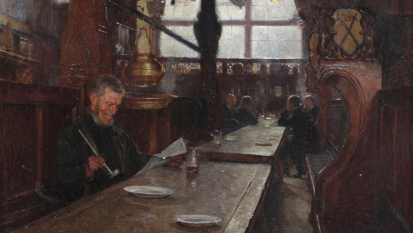 Carl Moll (1861-1945), Scène de traverse, huile sur toile, 1894, 63 x 53 cm. Adjugé :... Moll, Bandeira et Quinet, entre autres…