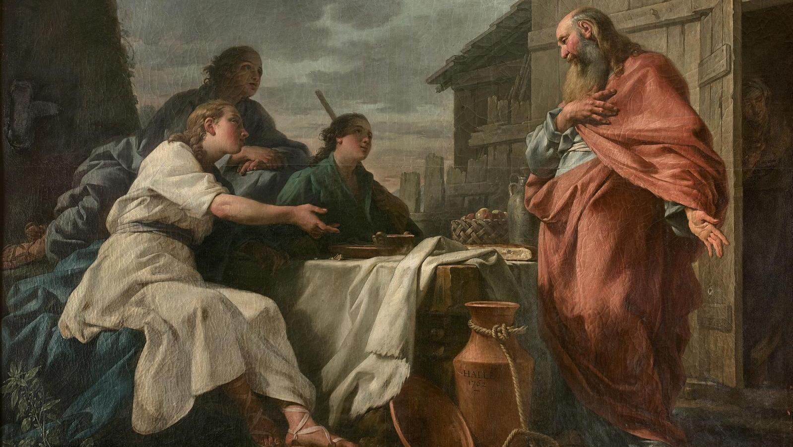 Noël Hallé (Paris 1711–1781), Abraham et les trois anges (Abraham and the Three Angels),... Three Angels at Abraham’s Table