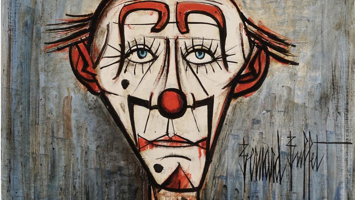 Bernard Buffet (1928-1999), Tête de clown (Clown’s Head), 1989, oil on canvas, 100... The Show is Over