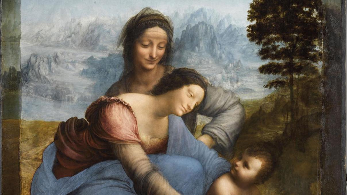 Sainte Anne, la Vierge et l’Enfant Jésus jouant avec un agneau, dite La Sainte Anne,... Léonard, peintre de la République