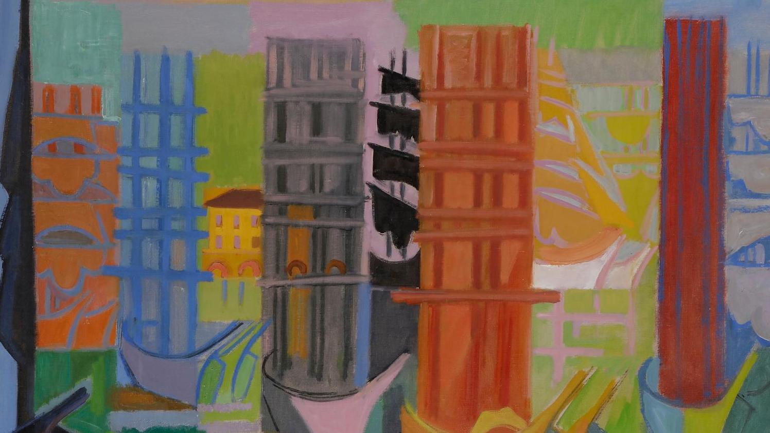André Lhote (1885-1962), Bordeaux de ma jeunesse, 1945, huile sur toile, 81 x 100 cm.... Les rythmes colorés d’André Lhote