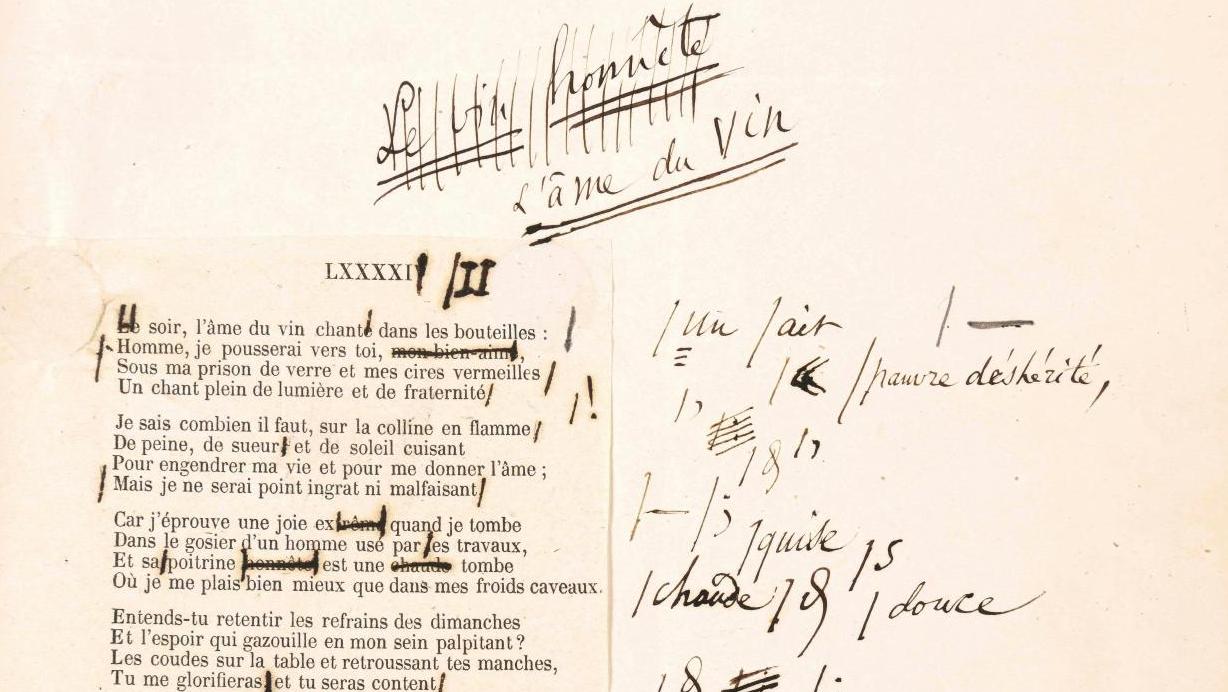 Charles Asselineau, manuscrit autographe intitulé Vie de Charles Baudelaire, 105 feuillets... Baudelaire vu par Asselineau
