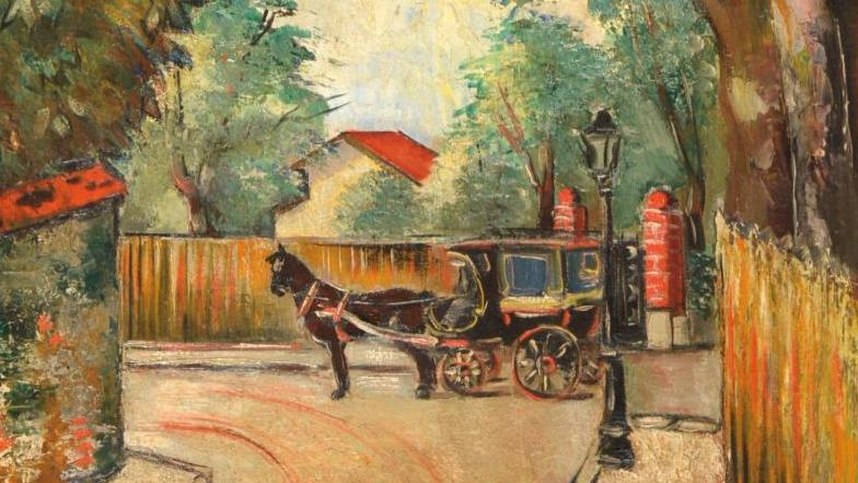 Sava Choumanovitch (1896-1942) Attelage dans une boisée, huile sur toile, 1927, 73 x 60 cm.... De la Serbie à la coupole