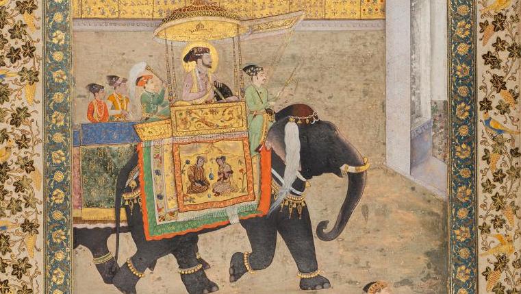 Inde, art moghol, 1630-31, illustration de la vie de Shâh Jahân, entrant dans son... Splendeur indo-moghole
