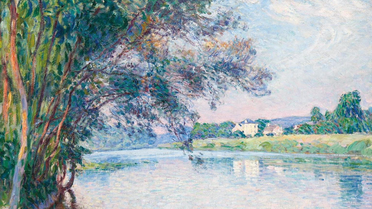 Henri Lebasque (1865-1937), Bord de la Marne à Lagny, vers 1903, huile sur toile,... Jours paisibles sur la Marne avec Lebasque