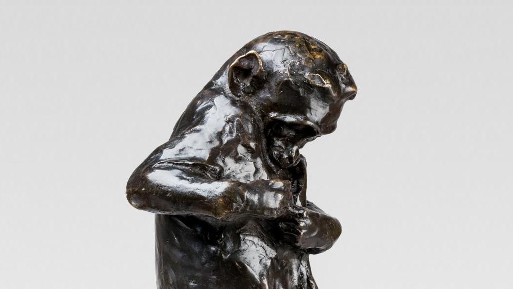 Édouard-Marcel Sandoz (1881-1971), Lily (date de création 1911), épreuve en bronze... La petite Lily saisie dans sa toilette