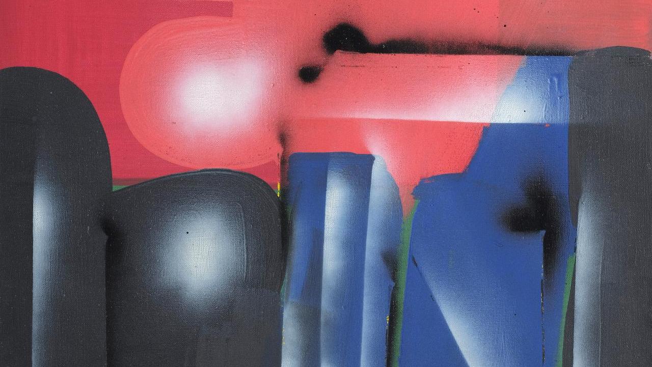 Ladislas Kijno (1921–2012), Composition verte, bleue, jaune, rouge et noire, oil... The Creuzevault Collection: In the Name of the Father