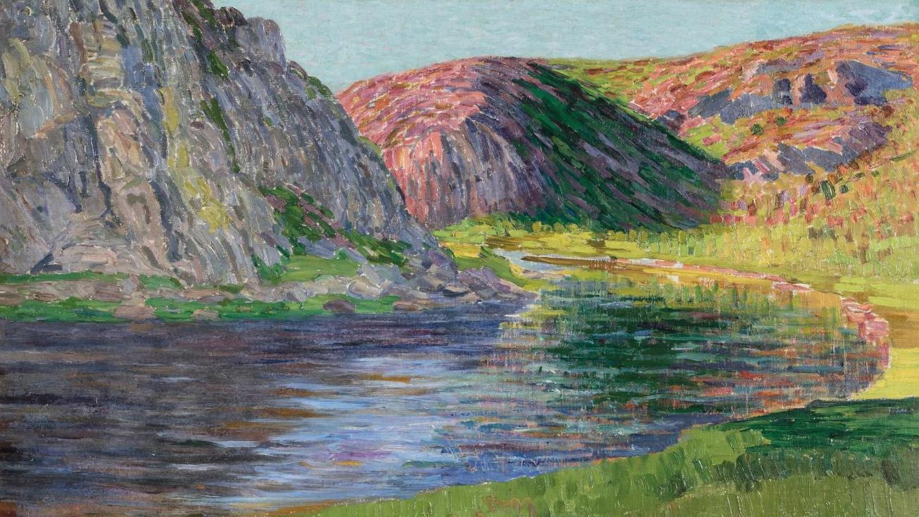 Léon Detroy (1857-1955), Confluent de la Creuse, huile sur toile, 70 x 100 cm. Estimation :... Impressions  de la Creuse